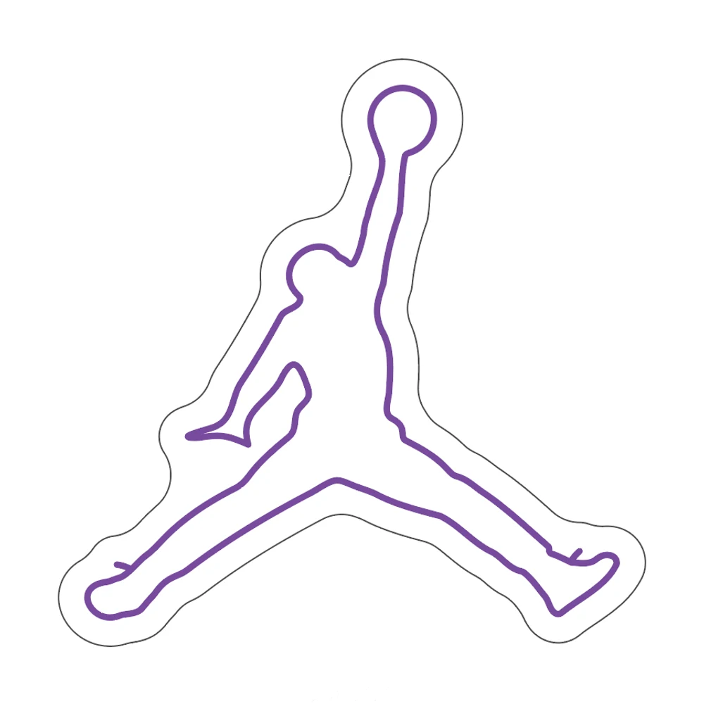 The Jumpman sign as a technical design drawing, before production